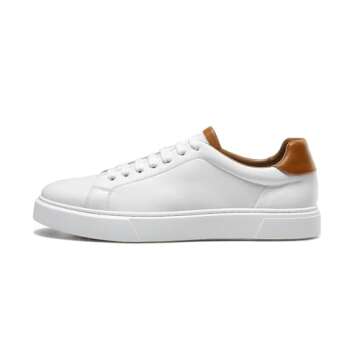 ALIPASINM Leather Fashion Sneakers Casual Shoes for Men White