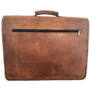 KPL Leather Briefcase 18 inch Laptop Messenger Bag
