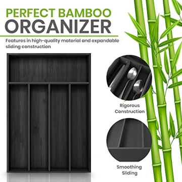 Utopia Kitchen Bamboo Silverware Organizer for Efficient Storage