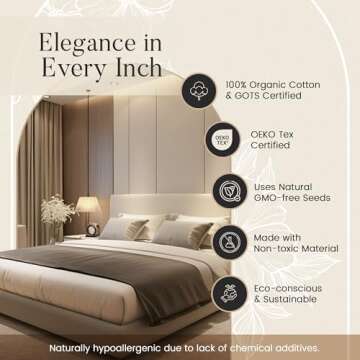 100% Organic Cotton Queen Sheets, 300 TC 4 Piece Cotton Sheets Queen Size Set, Classic Sateen Weave Bedsheets Queen Size Bed, Soft Breathable Sheet & Pillowcase Sets, Deep Pocket 16" - Ivory