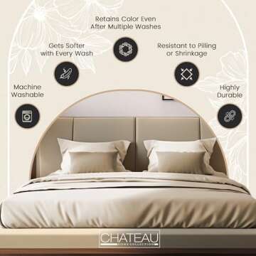 100% Organic Cotton Queen Sheets, 300 TC 4 Piece Cotton Sheets Queen Size Set, Classic Sateen Weave Bedsheets Queen Size Bed, Soft Breathable Sheet & Pillowcase Sets, Deep Pocket 16" - Ivory