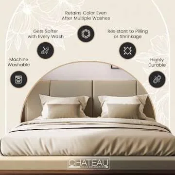 100% Organic Cotton Queen Sheets, 300 TC 4 Piece Cotton Sheets Queen Size Set, Classic Sateen Weave Bedsheets Queen Size Bed, Soft Breathable Sheet & Pillowcase Sets, Deep Pocket 16" - Ivory