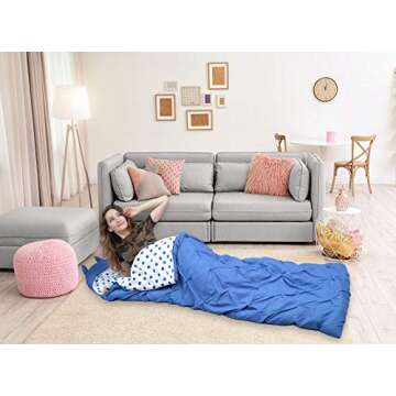 Chic Home Oscar Sleeping Bag with Cat Ear Hood Pinch Pleat Design with Polka Dot Interior for KidsTe...