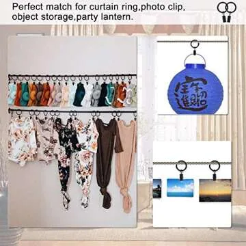 42-Pack Metal Curtain Rings with Strong Clips for Drapery