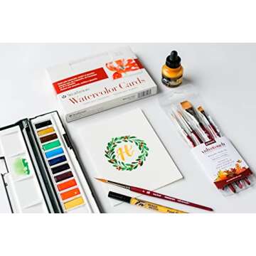 Princeton Velvetouch, Series 3950, Paint Brush for Acrylic, Oil and Watercolor, Set of 4