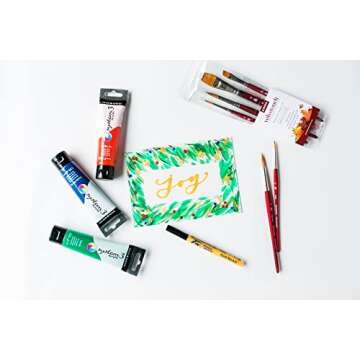 Princeton Velvetouch, Series 3950, Paint Brush for Acrylic, Oil and Watercolor, Set of 4