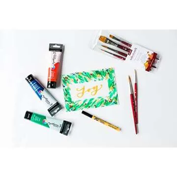 Princeton Velvetouch, Series 3950, Paint Brush for Acrylic, Oil and Watercolor, Set of 4