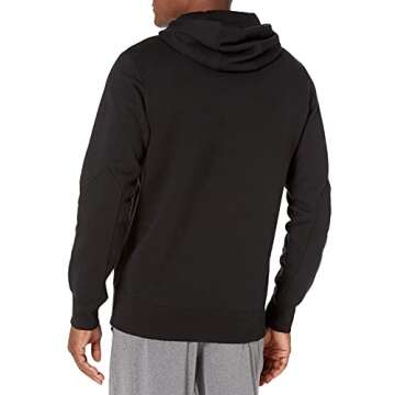 Amazon Brand - Peak Velocity Men's Heavyweight Fleece Pull-Over Athletic-Fit Fleece Hoodie, black, X-Large