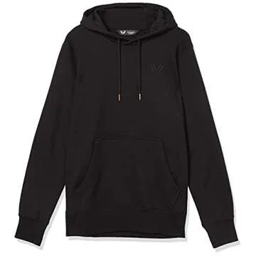 Amazon Brand - Peak Velocity Men's Heavyweight Fleece Pull-Over Athletic-Fit Fleece Hoodie, black, X-Large