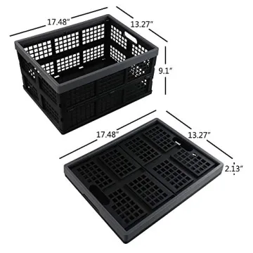 Pekky 34 Quart Storage Crates - Stackable & Collapsible