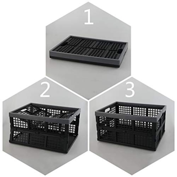 Pekky 34 Quart Storage Crates - Stackable & Collapsible