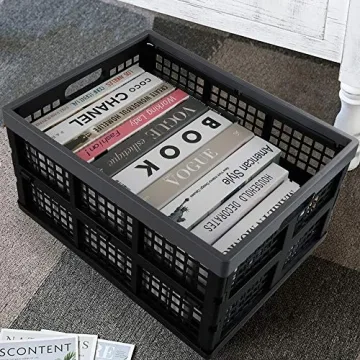 Pekky 34 Quart Storage Crates - Stackable & Collapsible