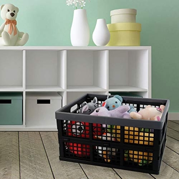 Pekky 34 Quart Storage Crates - Stackable & Collapsible