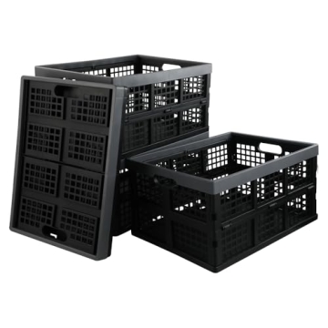 Pekky 34 Quart Storage Crates - Stackable & Collapsible