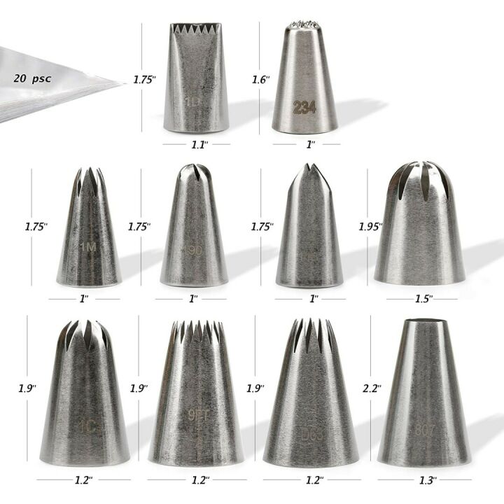 Kayaso Cake Decorating Icing Set with 10 Tips