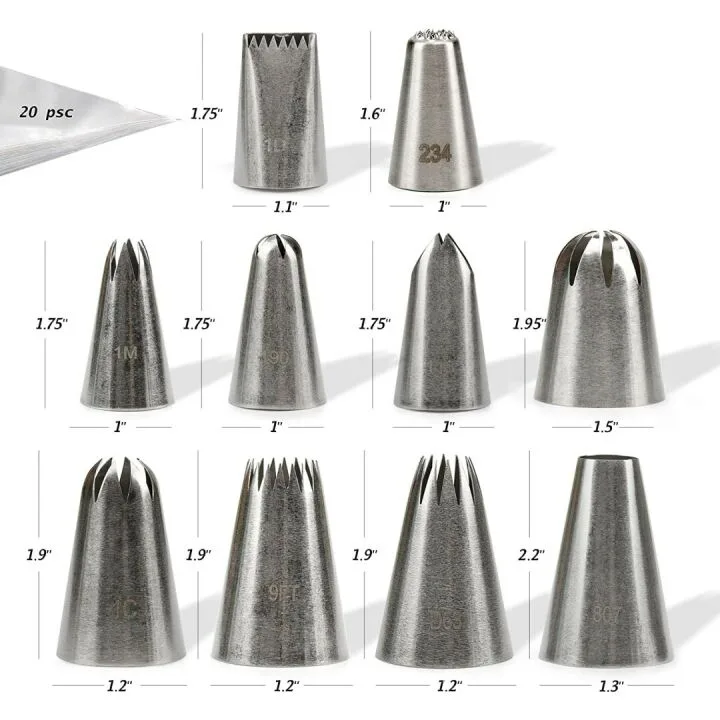 Kayaso Cake Decorating Icing Set with 10 Tips