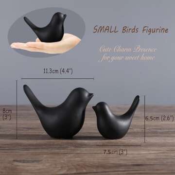 FANTESTICRYAN Small Animal Statues Home Decor Modern Style Black Decorative Ornaments for Living Roo...