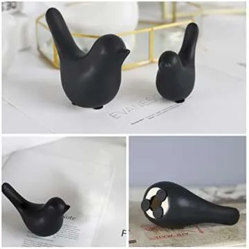 FANTESTICRYAN Small Animal Statues Home Decor Modern Style Black Decorative Ornaments for Living Room, Bedroom, Office Desktop, Cabinets…