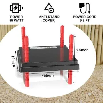 Tiflev 10" x 10" Chick Brooder Heating Plate with Anti Stand Cone, Brooder Heater for Chicks with Ad...