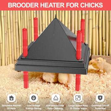 Tiflev 10" Chick Brooder Heating Plate with Adjustable Heights