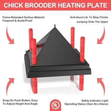 Tiflev 10" Chick Brooder Heating Plate with Adjustable Heights