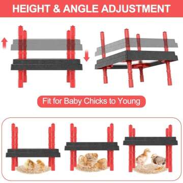 Tiflev 10" Chick Brooder Heating Plate with Adjustable Heights