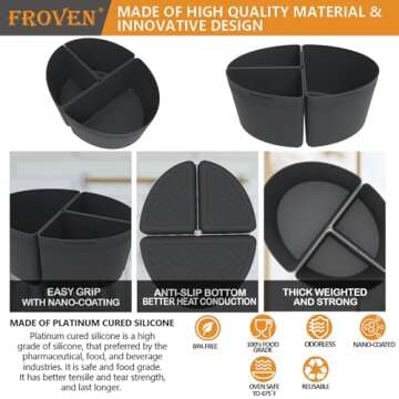 6 Quart Silicone Slow Cooker Divider Liners Oval. Thickened, Weighted & Sturdy Reusable Crockpot Inserts Compatible With Most 6 Qt Crock Pot Slow Cookers Accessories. Leakproof, Dishwasher Safe