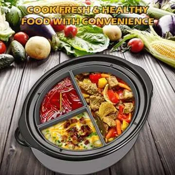 6 Quart Silicone Slow Cooker Divider Liners Oval. Thickened, Weighted & Sturdy Reusable Crockpot Inserts Compatible With Most 6 Qt Crock Pot Slow Cookers Accessories. Leakproof, Dishwasher Safe