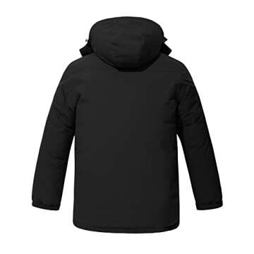 wantdo Men's Big and Tall Ski Jacket Waterproof Snowboarding Jacket Windproof Winter Coat with Hood