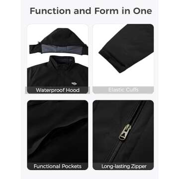 wantdo Men's Big and Tall Ski Jacket Waterproof Snowboarding Jacket Windproof Winter Coat with Hood