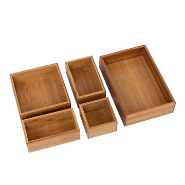 Seville Classics Bamboo Organizer Bins - Eco-Friendly Storage
