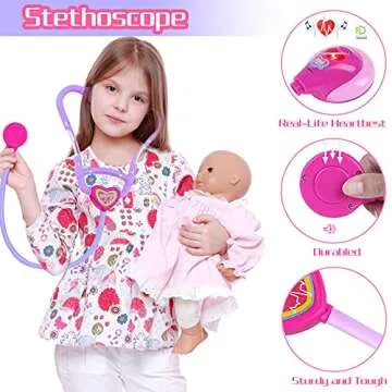 Tepsmigo Kids Doctor Kit with Carry Case for Creative Play