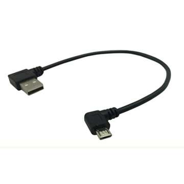 CERRXIAN 9Inch Micro USB Cable Combo Left & Right Angle Micro USB 5 Pin Male to USB 2.0 Type A Right...