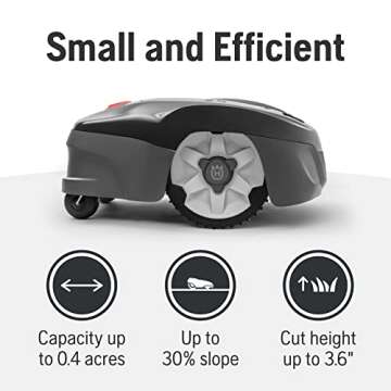 Husqvarna Automower 115H 4G Robotic Lawn Mower with Patented Guidance System, Automatic Lawn Mower with Self Installation and Ultra-Quiet Smart Mowing Technology for Small to Medium Yards (0.4 Acre)