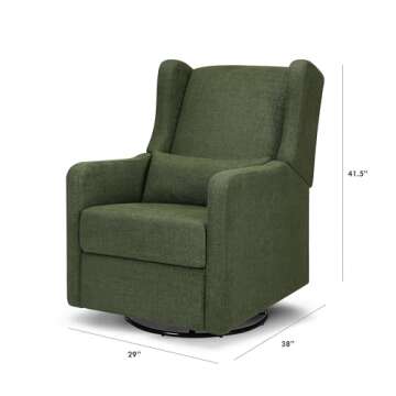 DaVinci Carter's Arlo Recliner and Swivel Glider, Water Repellent & Stain Resistant, Greenguard Gold & CertiPUR-US Certified, Performance Forest Green Linen
