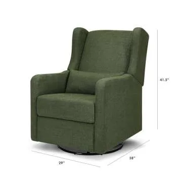 DaVinci Carter's Arlo Recliner and Swivel Glider, Water Repellent & Stain Resistant, Greenguard Gold & CertiPUR-US Certified, Performance Forest Green Linen