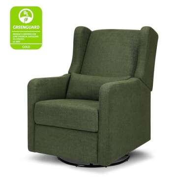 DaVinci Carter's Arlo Recliner and Swivel Glider, Water Repellent & Stain Resistant, Greenguard Gold & CertiPUR-US Certified, Performance Forest Green Linen