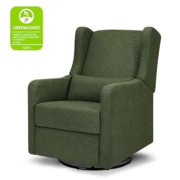 DaVinci Carter's Arlo Recliner and Swivel Glider, Water Repellent & Stain Resistant, Greenguard Gold & CertiPUR-US Certified, Performance Forest Green Linen