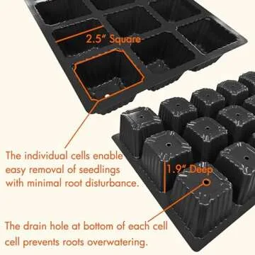 Gardzen 10-Pack Seed Starter Kits, Reusable Plant Germination Trays with Total 150-Cell, Seed Starter Tray with Humidity Vented Domes and Bases for Starting Vegetable Flower Herb Seeds 15" x 9"