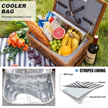 Woodchip Picnic Set for 4 with Insulated Cooler