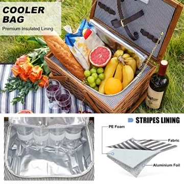Woodchip Picnic Set for 4 with Insulated Cooler