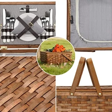 Woodchip Picnic Set for 4 with Insulated Cooler