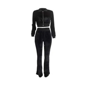 Stylish KOOBETON Women Velour Tracksuit Set for Outings