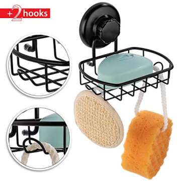HASKO Suction Soap Dish - Rustproof Stainless Steel Holder