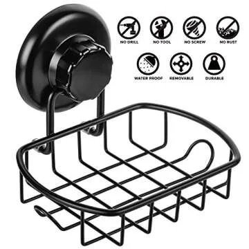 HASKO Suction Soap Dish - Rustproof Stainless Steel Holder