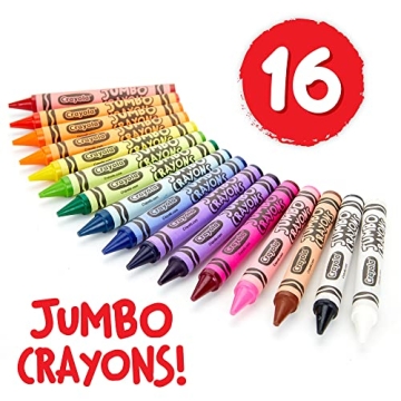 Crayola Jumbo Crayons for Toddlers, 16 Color Set