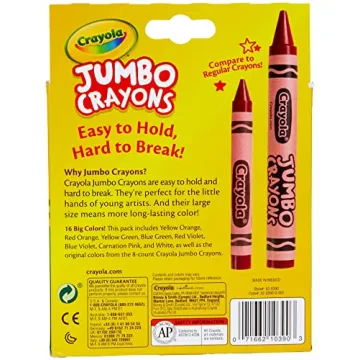 Crayola Jumbo Crayons for Toddlers, 16 Color Set