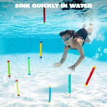 JOYIN Diving Sticks Pool Toys, 8 Pcs Underwater Training Pool Dive Stick for Kids, Colorful Swimming...