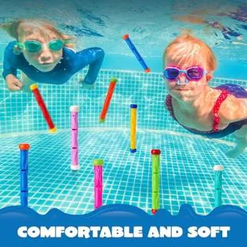 JOYIN Diving Sticks Pool Toys, 8 Pcs Underwater Training Pool Dive Stick for Kids, Colorful Swimming Toy Sinking Throwing Sticks for Kids Gifts Summer Swim Training Water Fun Pool Games(Sticks)