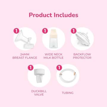 Spectra - Premium Breast Milk Pump Accessory Kit with Baby Bottles - Medium 24mm - Breast Pump Acces...
